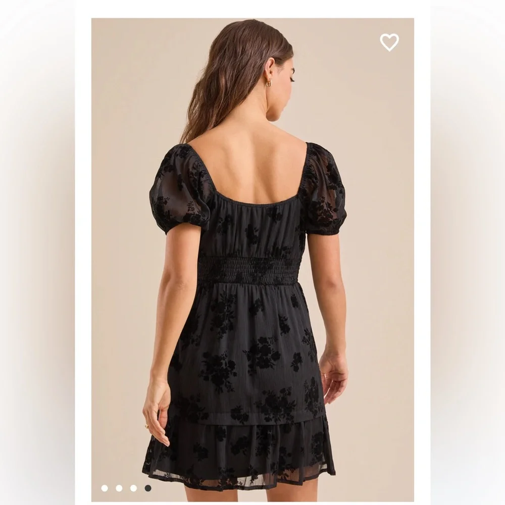 NWT Altar’d State Black Floral Mini Dress - Picture 4 of 9